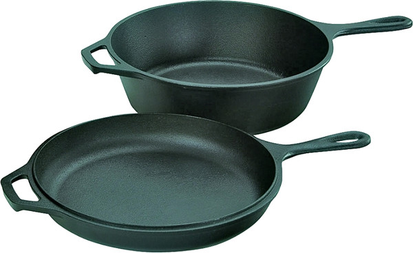 Lodge LCC3 Pre-Seasoned Combo Cooker, 3.2 qt Capacity, Cast Iron [SKU: ORG5096763]