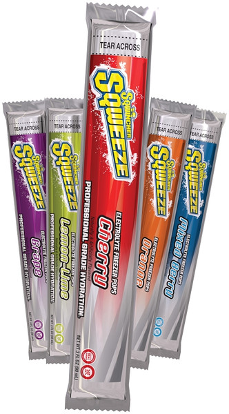 Sqwincher X352-W7600 Electrolyte Freezer Pop, Cherry, Grape, Lemon, Mixed Berry, Orange Flavor, 3 oz Pack [SKU: ORG9759671]