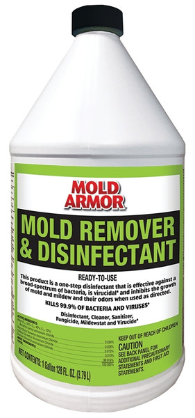 Mold Armor FG550 Mold Remover and Disinfectant, 1 gal, Liquid, Benzaldehyde Organic, Clear [SKU: ORG8055451]