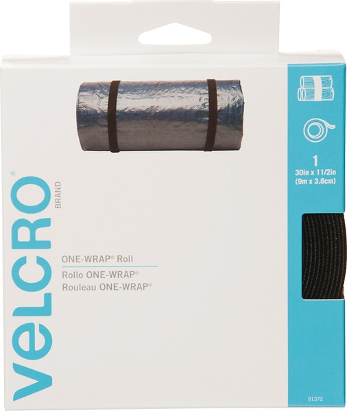 VELCRO Brand One Wrap 91372 Fastener, 1-1/2 in W, 30 in L, Nylon/Polypropylene, Black [SKU: ORG3462975]