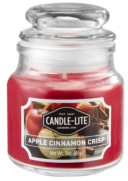 CANDLE-LITE 3827021 Jar Candle, 3 oz Capacity, Apple Cinnamon Crisp, Crimson [SKU: ORG0883751]