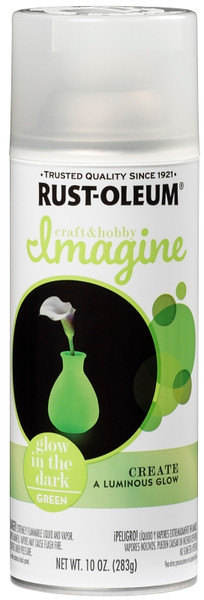 RUST-OLEUM Imagine Craft & Hobby 2430338 Spray Paint, Glow in the Dark Green, 10 oz, Aerosol Can [SKU: ORG2430338]