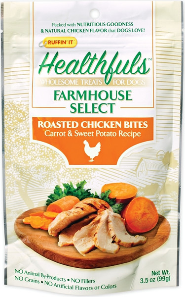 RUFFIN'IT 8534 Roasted Chicken Bite, Carrot, Sweet Potato Flavor, 3.5 oz [SKU: ORG4767810]
