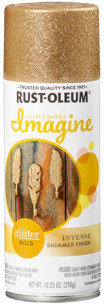 RUST-OLEUM 345701 Spray Paint, Glitter, Gold, 10.25 oz [SKU: ORG2429942]