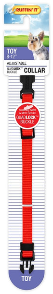 RUFFIN'IT 31401 Adjustable Dog Collar, 8 to 12 in L Collar, 3/8 in W Collar, Nylon [SKU: ORG4769030]