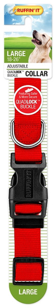 RUFFIN'IT 31443 Adjustable Dog Collar, 18 to 26 in L Collar, 1 in W Collar, Nylon [SKU: ORG4769097]