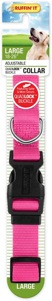 RUFFIN'IT 34143 Adjustable Dog Collar, 26 in L Collar, 1 in W Collar, Nylon [SKU: ORG4769220]