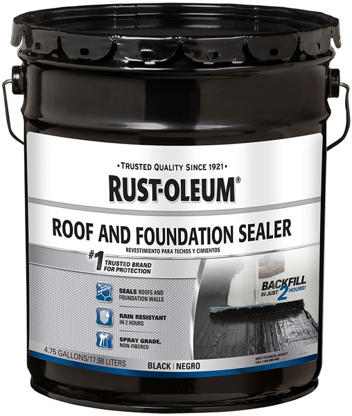 RUST-OLEUM 347434 Roof and Foundation Sealer, Black, 4.75 gal Pail, Liquid [SKU: ORG2431146]