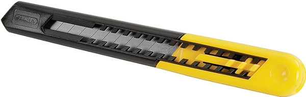 STANLEY Quick Point Series 10-150L Knife, 9 mm W Blade, Carbon Steel Blade, Textured Handle, Black/Yellow Handle [SKU: ORG3785409]