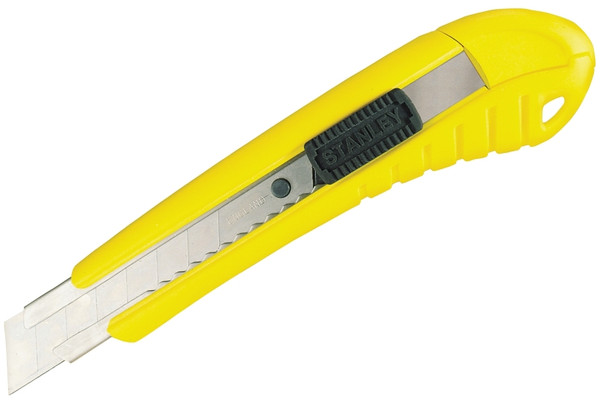 STANLEY Quick-Point Series 10-280 Utility Knife, 18 mm W Blade, Stainless Steel Blade, Ergonomic Handle, Yellow Handle [SKU: ORG6426563]