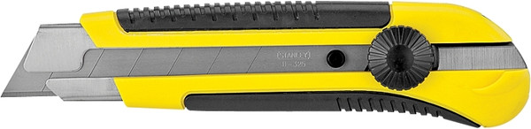 STANLEY DynaGrip Series 10-425 Utility Knife, 1 in L Blade, Carbon Steel Blade, Ergonomic Handle, Black/Yellow Handle [SKU: ORG2286136]