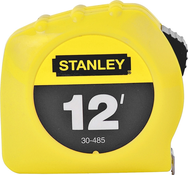 STANLEY 30-485 Measuring Tape, 12 ft L Blade, 1/2 in W Blade, Steel Blade, ABS Case, Yellow Case [SKU: ORG6210173]