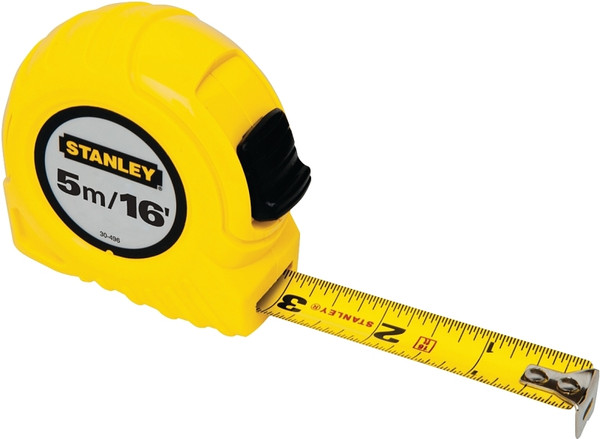STANLEY 30-496 Measuring Tape, 16 ft L Blade, 3/4 in W Blade, Steel Blade, ABS Case, Yellow Case [SKU: ORG7135452]