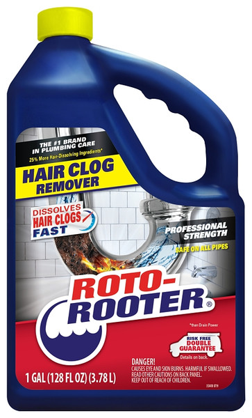 Roto-Rooter 351402 Hair Clog Remover, Liquid, Characteristic, 128 oz [SKU: ORG8907875]