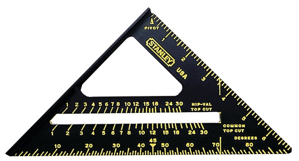 STANLEY Quick Square Series 46-071 Layout Tool, SAE Graduation, Aluminum, 6-7/8 in L [SKU: ORG6163893]