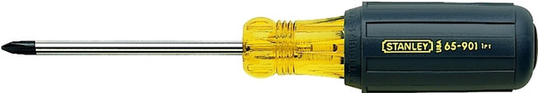 STANLEY 65-901 Screwdriver, #1 Drive, Phillips Drive, 6-3/4 in OAL, 3 in L Shank, Vinyl Grip Handle [SKU: ORG6789671]