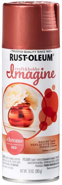 RUST-OLEUM Imagine Craft & Hobby 353332 Spray Paint, Chrome, Red, 10 oz, Aerosol Can [SKU: ORG2430197]