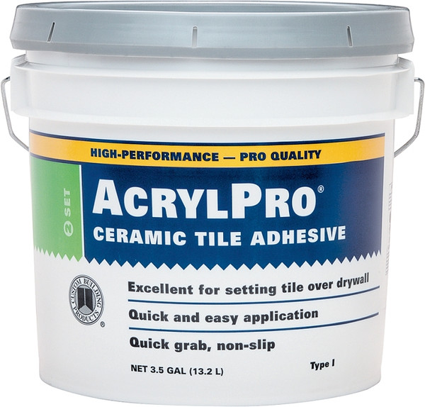 CUSTOM ARL40003 Ceramic Tile Adhesive, White, 3.5 gal Pail [SKU: ORG6036313]
