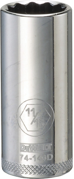 DeWALT DWMT74140OSP Drive Socket, 11/16 in Socket, 3/8 in Drive, 12-Point, Vanadium Steel, Polished Chrome [SKU: ORG7515364]