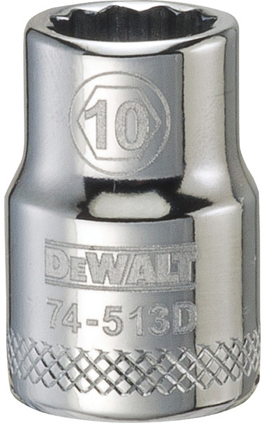 DeWALT DWMT74513OSP Hand Socket, 10 mm Socket, 3/8 in Drive, 12-Point, Vanadium Steel, Polished Chrome [SKU: ORG7515679]