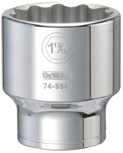 DeWALT DWMT74598OSP Drive Socket, 1-13/16 in Socket, 3/4 in Drive, 12-Point, Vanadium Steel, Polished Chrome [SKU: ORG7516461]