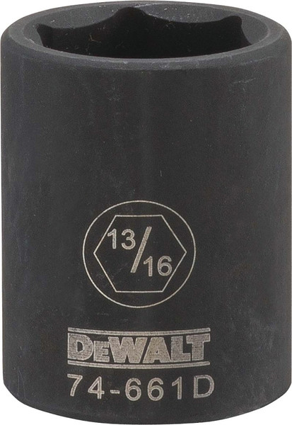 DeWALT DWMT74661OSP Impact Socket, 13/16 in Socket, 1/2 in Drive, 6-Point, CR-440 Steel, Black Oxide [SKU: ORG7516685]