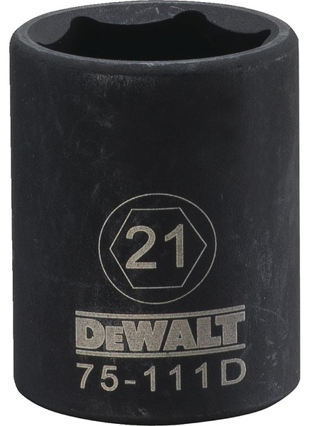 DeWALT DWMT75111OSP Deep Impact Socket, 21 mm Socket, 1/2 in Drive, 6-Point, Steel, Black Oxide [SKU: ORG7516784]