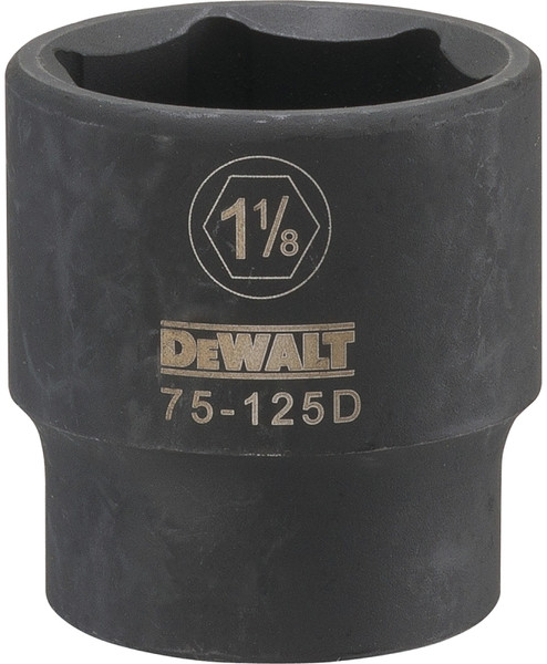 DeWALT DWMT75125OSP Deep Impact Socket, 1-1/8 in Socket, 1/2 in Drive, 6-Point, Steel, Black Oxide [SKU: ORG7516891]