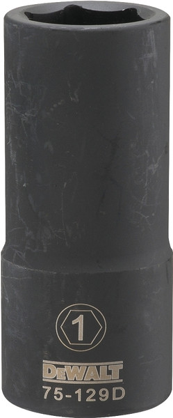 DeWALT DWMT75129OSP Impact Socket, 1 in Socket, 3/4 in Drive, 6-Point, CR-440 Steel, Black Oxide [SKU: ORG7516958]