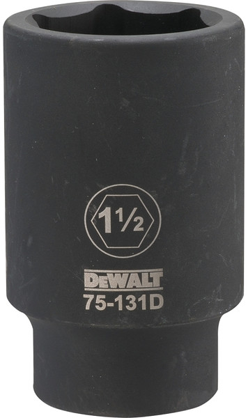 DeWALT DWMT75131OSP Impact Socket, 1-1/2 in Socket, 3/4 in Drive, 6-Point, CR-440 Steel, Black Oxide [SKU: ORG7516990]