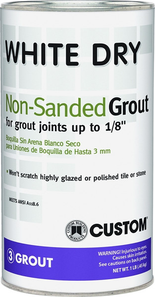 CUSTOM WDG1-6 Polymer Modified Grout, Powder, Characteristic, White, 1 lb Can [SKU: ORG6720320]