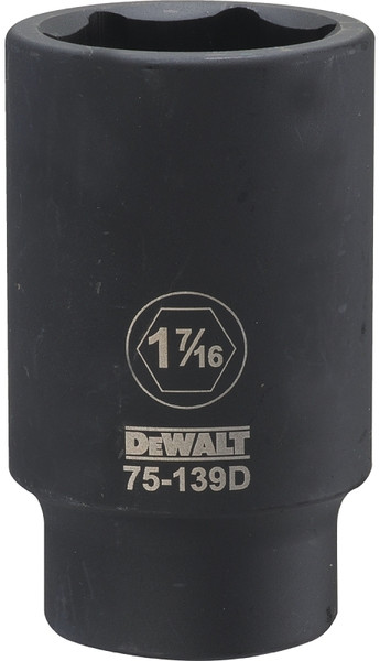 DeWALT DWMT75139OSP Impact Socket, 1-7/16 in Socket, 3/4 in Drive, 6-Point, CR-440 Steel, Black Oxide [SKU: ORG7517063]