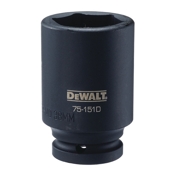 DeWALT DWMT75151OSP Impact Socket, 38 mm Socket, 3/4 in Drive, 6-Point, CR-440 Steel, Black Oxide [SKU: ORG7522600]