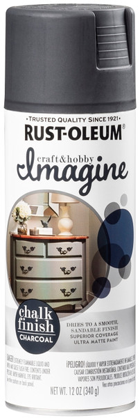 RUST-OLEUM Imagine Craft & Hobby 353739 Spray Paint, Chalk, Charcoal Gray, 12 oz, Can [SKU: ORG2430437]