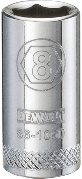 DeWALT DWMT86105OSP Hand Socket, 8 mm Socket, 1/4 in Drive, 6-Point, Vanadium Steel, Polished Chrome [SKU: ORG7518681]