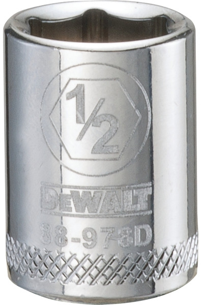 DeWALT DWMT88978OSP Hand Socket, 1/2 in Socket, 3/8 in Drive, 6-Point, Vanadium Steel, Polished Chrome [SKU: ORG7520141]