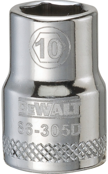 DeWALT DWMT86305OSP Hand Socket, 10 mm Socket, 3/8 in Drive, 6-Point, Vanadium Steel, Polished Chrome [SKU: ORG7518939]