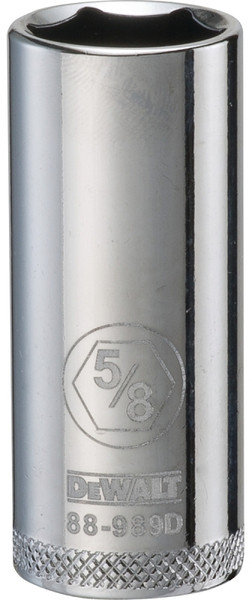 DeWALT DWMT88989OSP Drive Socket, 5/8 in Socket, 3/8 in Drive, 6-Point, Vanadium Steel, Polished Chrome [SKU: ORG7520315]