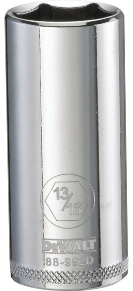 DeWALT DWMT88992OSP Drive Socket, 13/16 in Socket, 3/8 in Drive, 6-Point, Vanadium Steel, Polished Chrome [SKU: ORG7520364]
