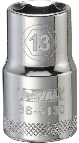 DeWALT DWMT86513OSP Drive Socket, 13 mm Socket, 1/2 in Drive, 6-Point, Vanadium Steel, Polished Chrome [SKU: ORG7519598]