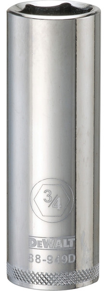 DeWALT DWMT88949OSP Drive Socket, 3/4 in Socket, 1/2 in Drive, 6-Point, Vanadium Steel, Polished Chrome [SKU: ORG7520026]