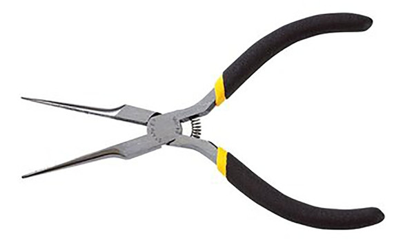 STANLEY 84-096 Nose Plier, 6 in OAL, Black Handle, Double-Dipped Handle, 1/8 in W Tip [SKU: ORG7541063]