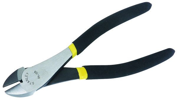 STANLEY 84-105 Diagonal Cutting Plier, 6-3/16 in OAL, 25 mm Cutting Capacity, Black Handle, Double Dipped Handle [SKU: ORG5368568]