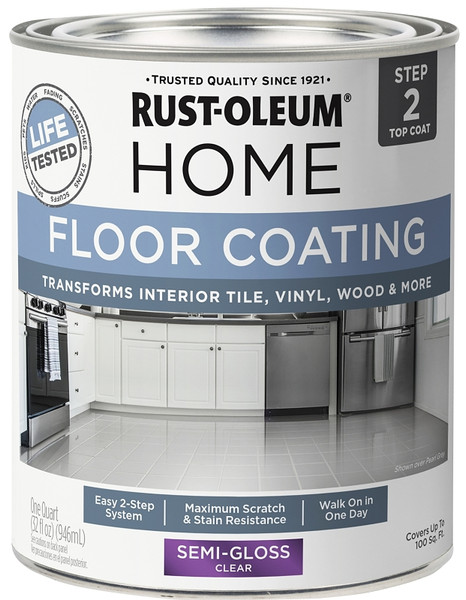 RUST-OLEUM HOME 358870 Floor Top Coat, Semi-Gloss, Clear, 1 qt [SKU: ORG7607864]