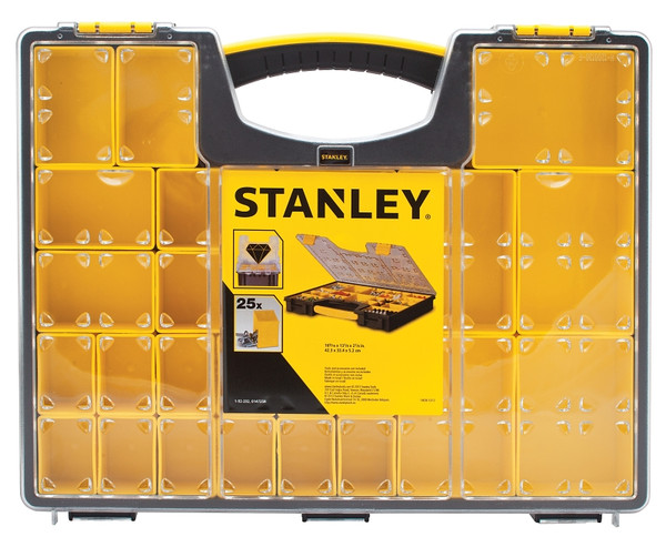 STANLEY 014725R Tool Organizer, 25-Compartment, Black/Clear Yellow [SKU: ORG7010572]