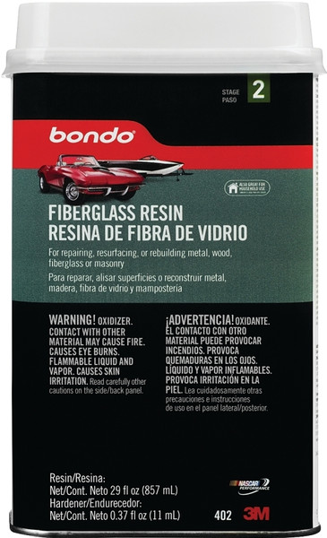 Bondo 402 Fiberglass Repair Resin, 0.9 qt Can, Liquid, Pungent Organic [SKU: ORG6476352]