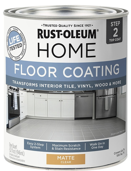 RUST-OLEUM HOME 358871 Floor Top Coat, Matte, Clear, 1 qt [SKU: ORG7607880]