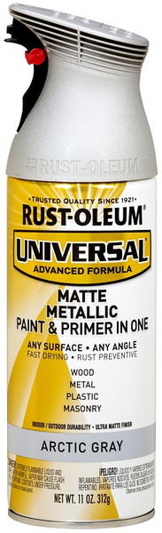 Universal 365358 Paint, Matte, Metallic, Artic Gray, 11 oz, Aerosol Can [SKU: ORG7447360]