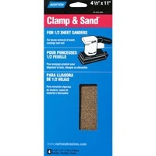 NORTON 48354 Multi-Stand Sheet, 4-1/2 in W, 11 in L, 100 Grit, Medium, Aluminum Oxide Abrasive, Paper Backing [SKU: ORG3308665]