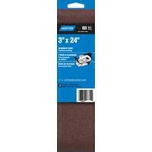 NORTON 48620 Sanding Belt, 3 in W, 24 in L, 80 Grit, Medium, Aluminum Oxide Abrasive [SKU: ORG3309036]